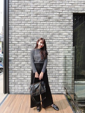 「Lulus（-）のアイテム（パンツ）」を使った、Elaineさん（レディース・162cm）の春コーディネート