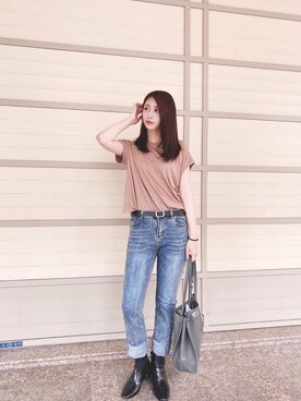 「RAINBOW SHOPのアイテム」を使った、Elaineさん（レディース・162cm）の秋コーディネート