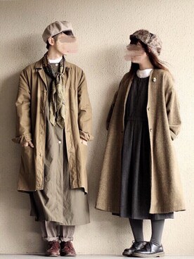 「PAR ICI」｜「アイテム（ノーカラージャケット）」を使った、omochiさん（レディース・158cm）の秋コーディネート
