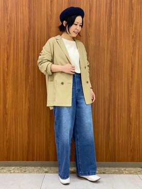 「2021春新作」｜「アイテム（ジャケット/アウター）」を使った、coen きのうちさん（レディース・163cm）の春コーディネート