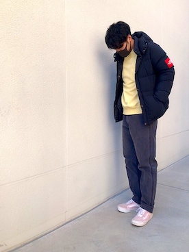 「carhartt」｜「アイテム（ダウンジャケット/コート）」を使った、MAKOCHIIさん（メンズ・170cm）の冬コーディネート