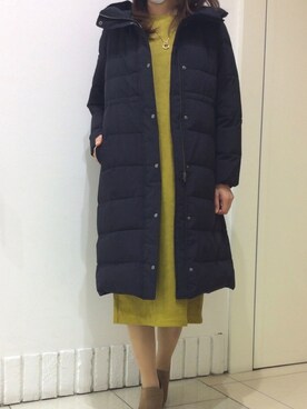 ワンピースを使った 黒ダウン のレディース人気ファッションコーディネート Wear