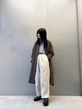「ロングシャツコーデ」｜Lilyeeさん（レディース・157cm）の春コーディネート