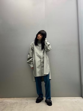 「ロングシャツコーデ」｜Lilyeeさん（レディース・157cm）の春コーディネート