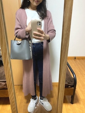 「UNIQLO（ユニクロ）のアイテム（デニムパンツ、ブルー系）」を使った、chinaさん（レディース・149cm）の春コーディネート