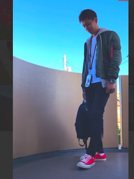 「アイテム（ミリタリージャケット）」を使った、yoheiさん（メンズ・178cm・30代）の秋コーディネート