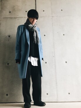 「THEE（シー）のアイテム（スラックス）」を使った、Tetsuyaさん（メンズ・169cm）の冬コーディネート