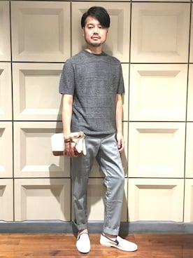 「SHIPS（シップス）のアイテム（スリッポン）」を使った、高橋さん（メンズ・175cm）の春コーディネート