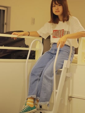 「INHERIT（インヘリット）のアイテム」を使った、misakiさん（レディース・156cm）の夏コーディネート