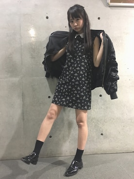 「snidel」｜「アイテム（ブルゾン）」を使った、浜田翔子さん（レディース・157cm）の春コーディネート