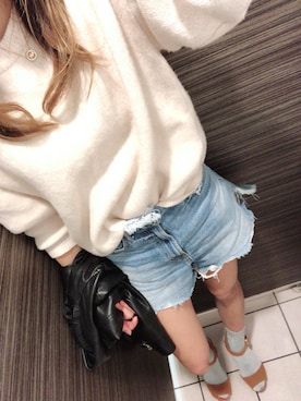 「サンダルに靴下」｜「アイテム（ライダースジャケット）」を使った、ainaさん（レディース・166cm）の春コーディネート