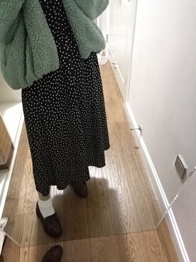 「Another Edition（アナザーエディション）のアイテム（ノーカラージャケット）」を使った、Cathy Caiさん（レディース・164cm）の冬コーディネート