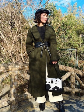 「KRIZIA（クリツィア）のアイテム」を使った、▼ucaさん（レディース・160cm）の冬コーディネート