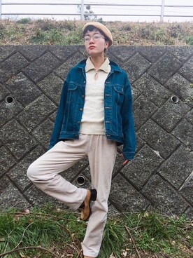 「アイテム（バングル/リストバンド）」を使った、▼ucaさん（レディース・160cm・20代）の冬コーディネート