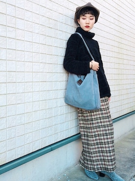 「アイテム（ブーツ、シルバー系）」を使った、▼ucaさん（レディース・160cm）の冬コーディネート