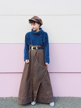 「アイテム（ブーツ、シルバー系）」を使った、▼ucaさん（レディース・160cm）の冬コーディネート