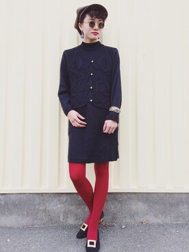 「Yves Saint Laurent（イヴサンローラン）のアイテム（パンプス）」を使った、▼ucaさん（レディース・160cm）の冬コーディネート