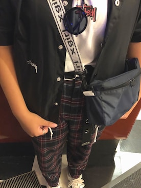 「STUSSY（ステューシー）のアイテム（ナイロンジャケット）」を使った、さくらさん（レディース・165cm）の冬コーディネート