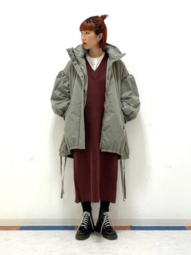 「JEANASIS（ジーナシス）のアイテム（ダウンジャケット/コート）」を使った、misaki.さん（レディース・165cm）の冬コーディネート