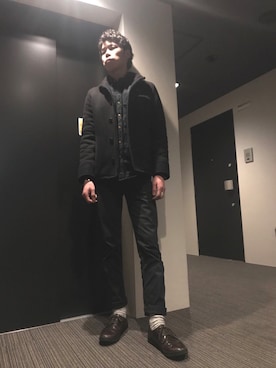 「BLUE BLUE（ブルーブルー）のアイテム（ブルゾン）」を使った、Kawasaki Shuさん（メンズ・178cm）の春コーディネート