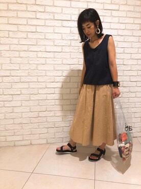 「DONOBAN（ドノバン）のアイテム（ピアス（両耳用））」を使った、airi0111xxさん（レディース・161cm）の夏コーディネート