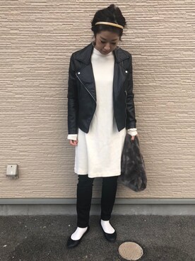 「Fone（エフワン）のアイテム」を使った、airi0111xxさん（レディース・161cm）の冬コーディネート