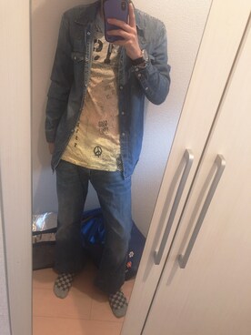 「Guess（ゲス）のアイテム（デニムジャケット）」を使った、kslove129さん（メンズ・170cm）の秋コーディネート