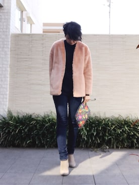 「DES PRES（デ・プレ）のアイテム（ジャケット/アウター）」を使った、JJさん（レディース・165cm）の冬コーディネート