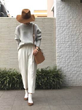 「KIJIMA TAKAYUKI」｜「アイテム（バレエシューズ）」を使った、JJさん（レディース・165cm）の冬コーディネート