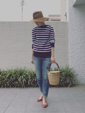 「KIJIMA TAKAYUKI」｜「アイテム（バレエシューズ）」を使った、JJさん（レディース・165cm）の春コーディネート