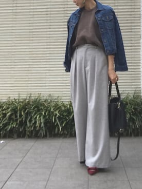 「Drawer（ドゥロワー）のアイテム（トップス）」を使った、JJさん（レディース・165cm）の春コーディネート