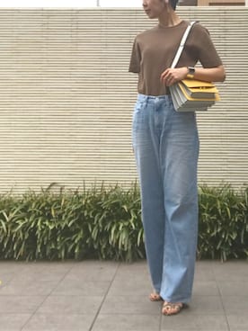 「UNIQLOU」｜「アイテム（アクセサリー）」を使った、JJさん（レディース・165cm）の春コーディネート