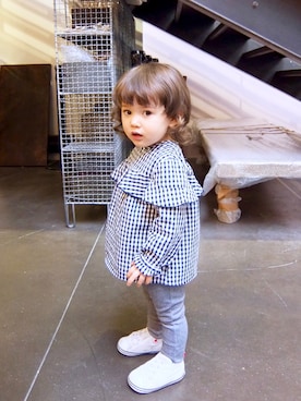 「Caffe（カフェ）のアイテム」を使った、Lilyさん（キッズ・80cm）の冬コーディネート