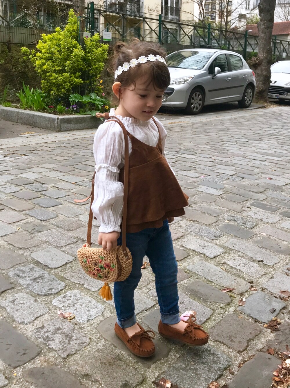 「マーガレット、バルーンスリーブ、キャミソール、モカシン、ZARA KIDS、ザラキッズ、ボントン、BONTON」｜「☆のアイテム（その他、その他）」を使った、Lilyさん（キッズ・90cm）の春コーディネートの1枚目の写真
