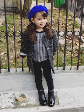 「ZARA KIDS」｜「アイテム（ハンチング/ベレー帽）」を使った、Lilyさん（キッズ・100cm）の秋コーディネート