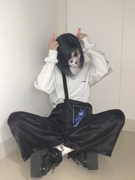 「M.Y.O.B（エム.ワイ.オー.ビー）のアイテム（トップス）」を使った、율さん（レディース・162cm）の夏コーディネート