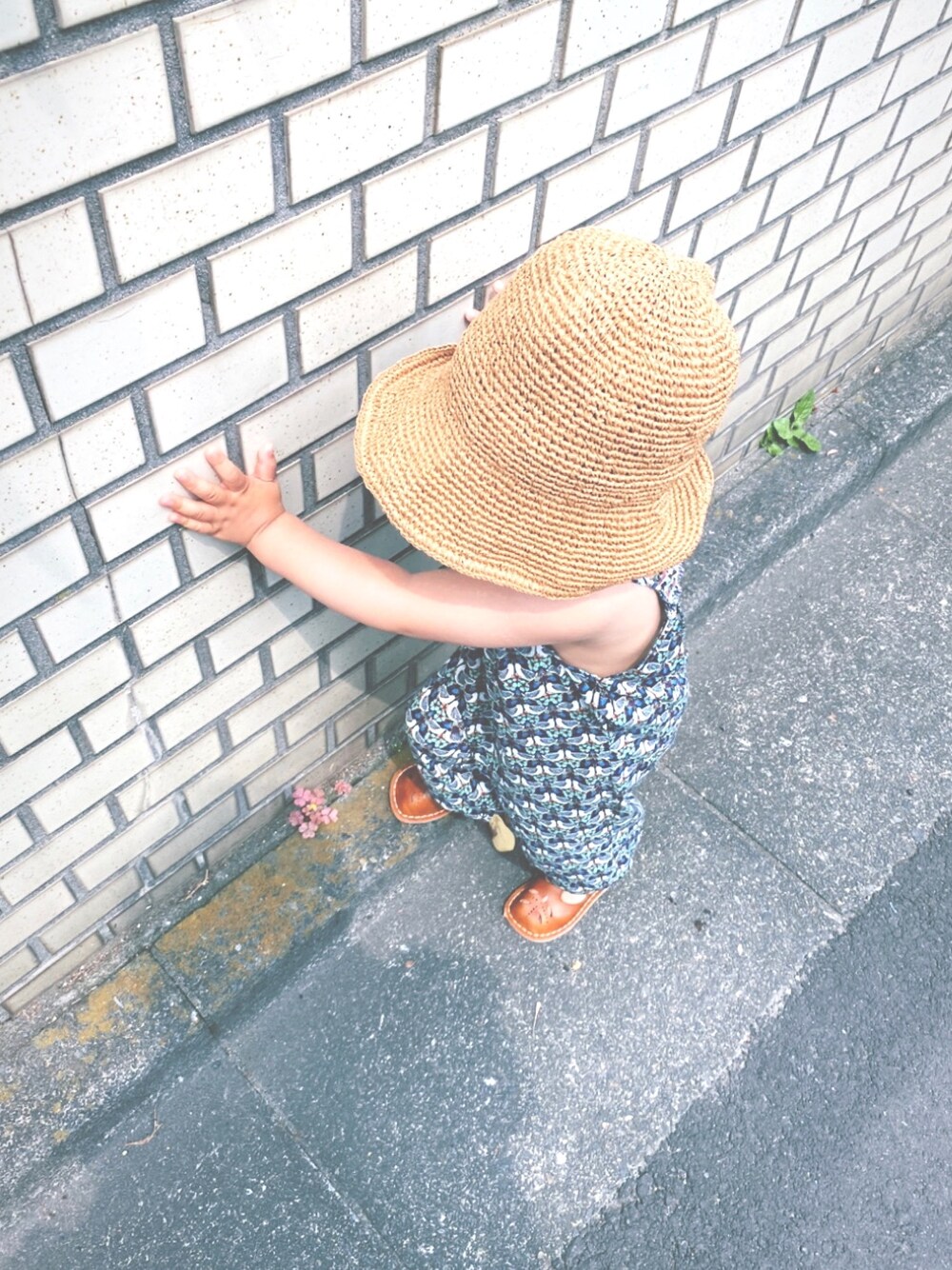 「むすこーで」｜「Bonpointのアイテム（サロペット/オーバーオール、ブルー系）」を使った、souさん（キッズ・80cm）の夏コーディネートの1枚目の写真