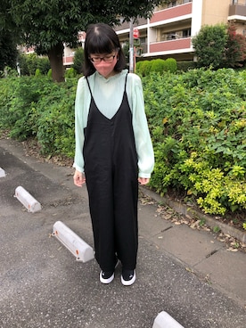 「PUMA」｜「アイテム（オールインワン・サロペット）」を使った、matsmaiさん（レディース・169cm）の秋コーディネート