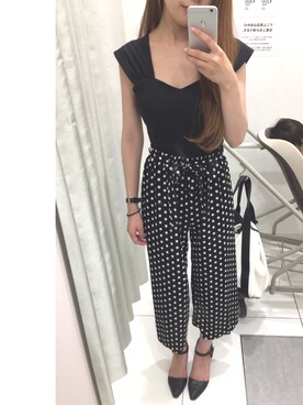 「EMODA（エモダ）のアイテム（タンクトップ、ブラック系）」を使った、♡Chiii♡さん（レディース・155cm）の夏コーディネート