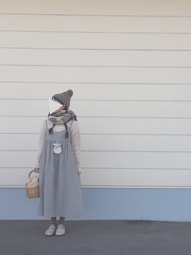 「ehka sopo（エヘカソポ）のアイテム（ニットキャップ/ビーニー）」を使った、maaa*さん（レディース・154cm）の冬コーディネート