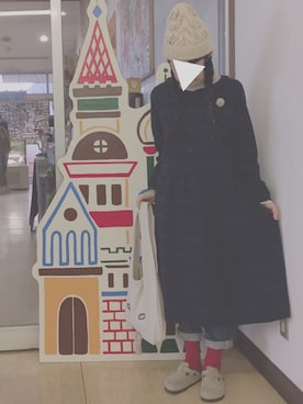 「ミナペルホネン」｜「アイテム（アクセサリー）」を使った、maaa*さん（レディース・154cm）の冬コーディネート
