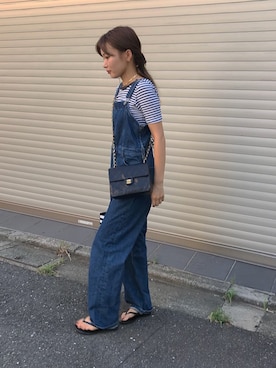 「Another Edition（アナザーエディション）のアイテム（オールインワン・サロペット）」を使った、mamicoさん（レディース・155cm）の夏コーディネート