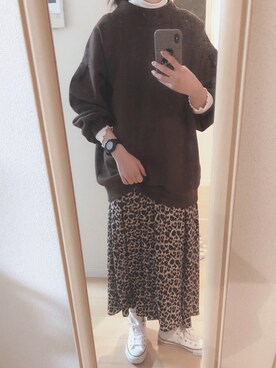 「frames RAY CASSIN（フレームスレイカズン）のアイテム（スウェット）」を使った、ｔｏｙｏさん（レディース・158cm）の冬コーディネート