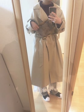 「frames RAY CASSIN（フレームスレイカズン）のアイテム（トレンチコート）」を使った、ｔｏｙｏさん（レディース・158cm）の秋コーディネート