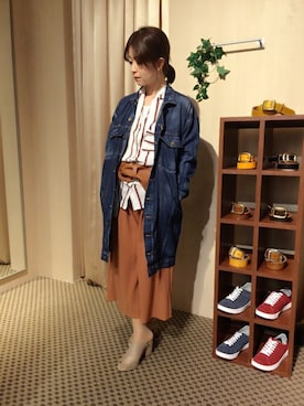 「HVC（エイチブイシー）のアイテム（パンツ）」を使った、HVC大津一里山店さん（レディース・158cm）の冬コーディネート