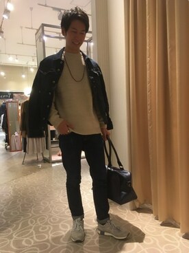 「GGD（ジージーディー）のアイテム（デニムジャケット）」を使った、HVC大津一里山店さん（メンズ・172cm）の春コーディネート