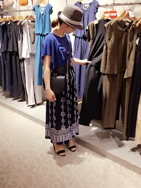 「ブルートップス」｜HVC大津一里山店さん（レディース・157cm）の夏コーディネート