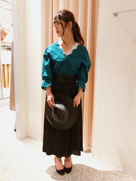 「アイテム（タンクトップ、グレー系）」を使った、HVC大津一里山店さん（レディース・153cm）の夏コーディネート