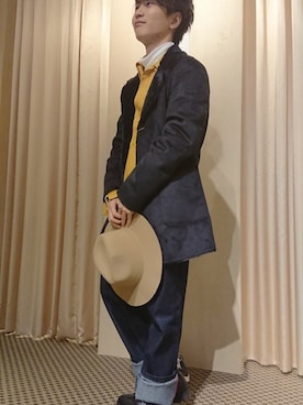 「HVC（エイチブイシー）のアイテム（帽子）」を使った、HVC大津一里山店さん（メンズ・162cm）の秋コーディネート