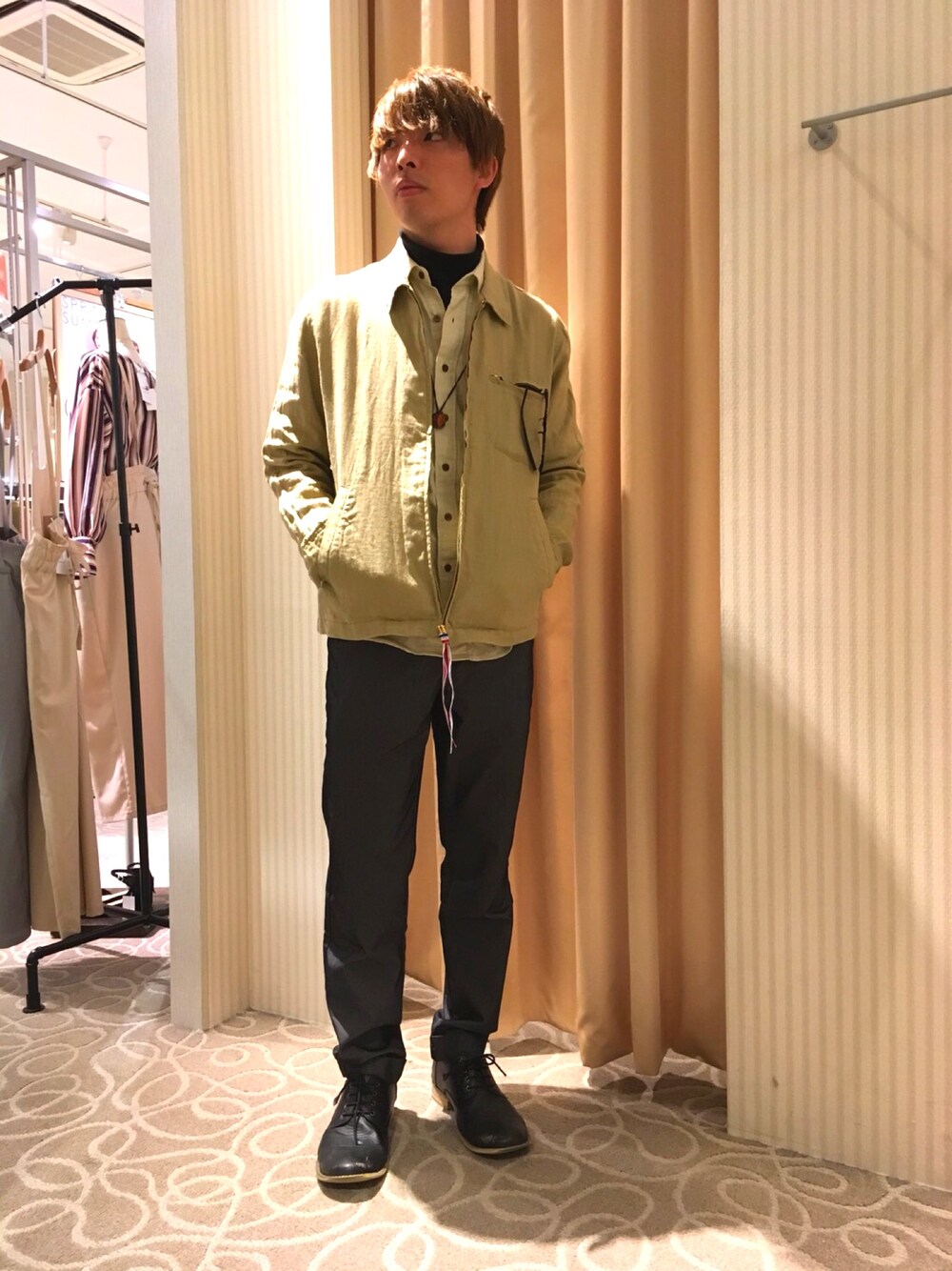 美品GRAND GLOBAL リネン麻スーツ セットアップブルー
